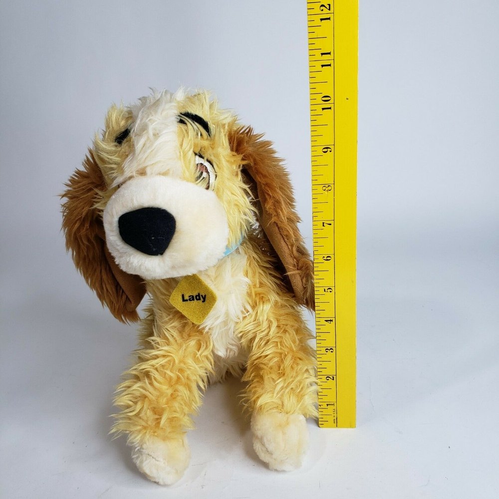 Disney Toy Factory Plush 11" Shaggy Lady & the Tramp Cocker Spaniel w/Sewn Eyes